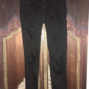 Distressed black jeans
